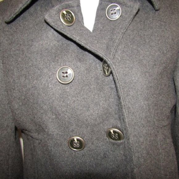 Express Jacket Grey Double Button 60% Wool Winter - Picture 3 of 6
